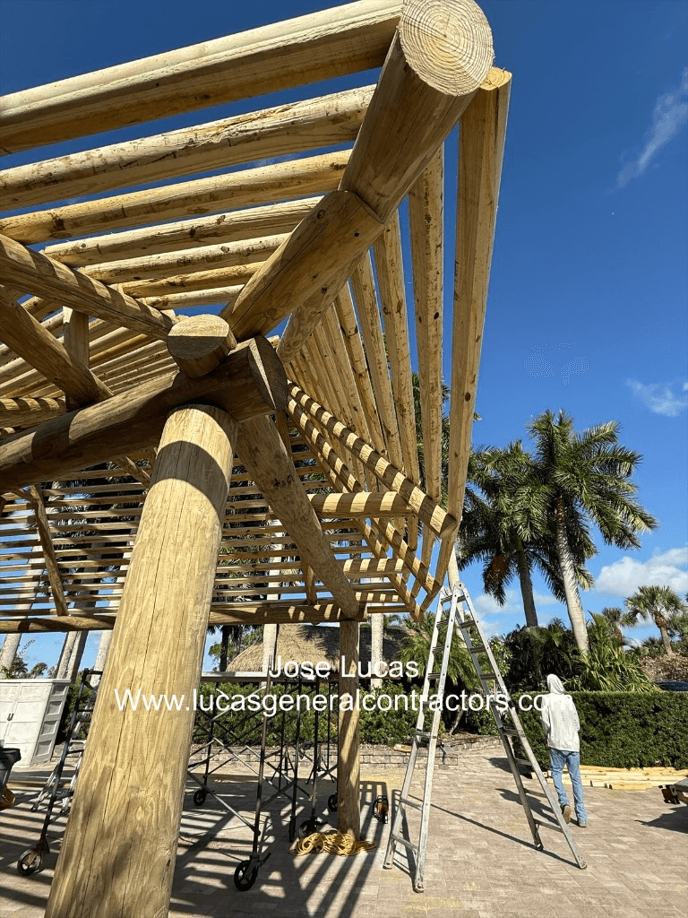 Thatched roof interior structure